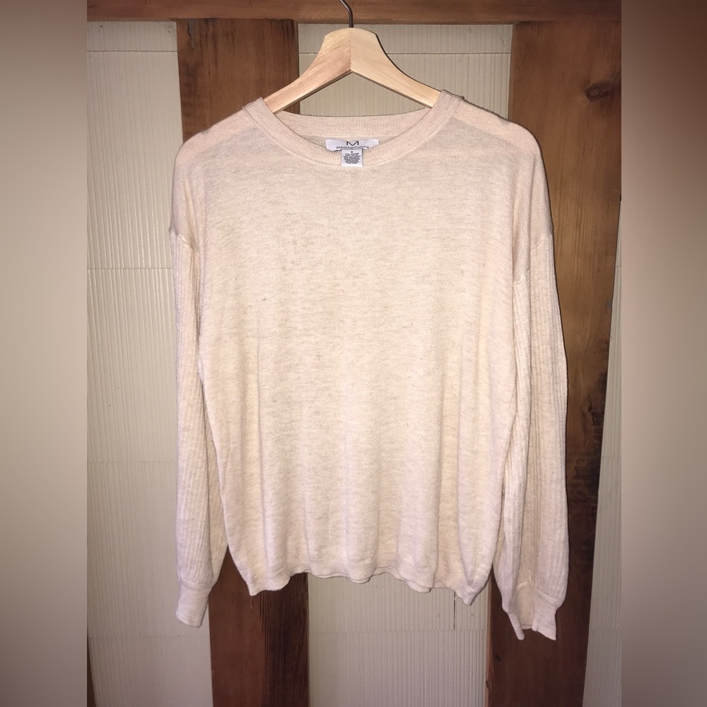 Magaschoni Cashmere Blend wide sleeved Sweater Cream color size small